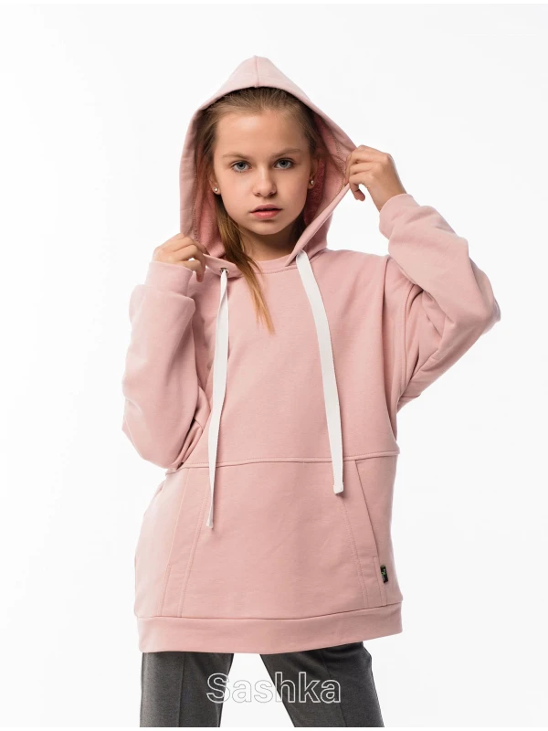 Худі для дівчинки Sashka Oversize рожеве, розмір 128-170